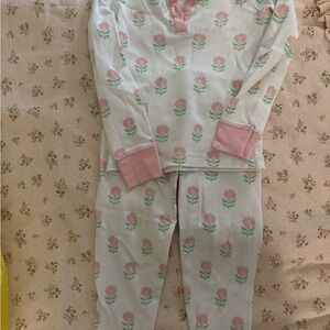 The Beaufort Bonnet Company Pink and Green Floral Pajama Set